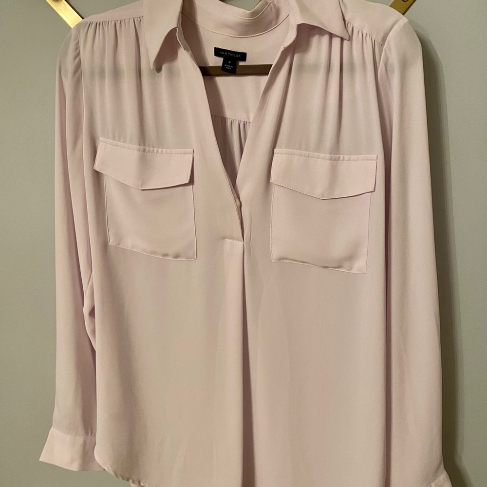 Ann Taylor Blush Camp Shirt/Blouse